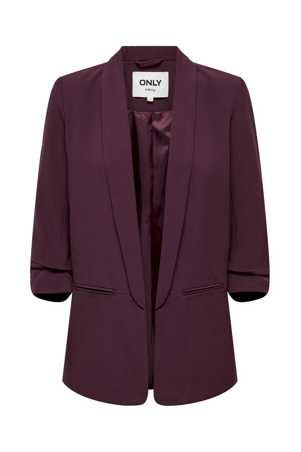 Only Blazer aberta manga arrega&ccedil;ada rosa