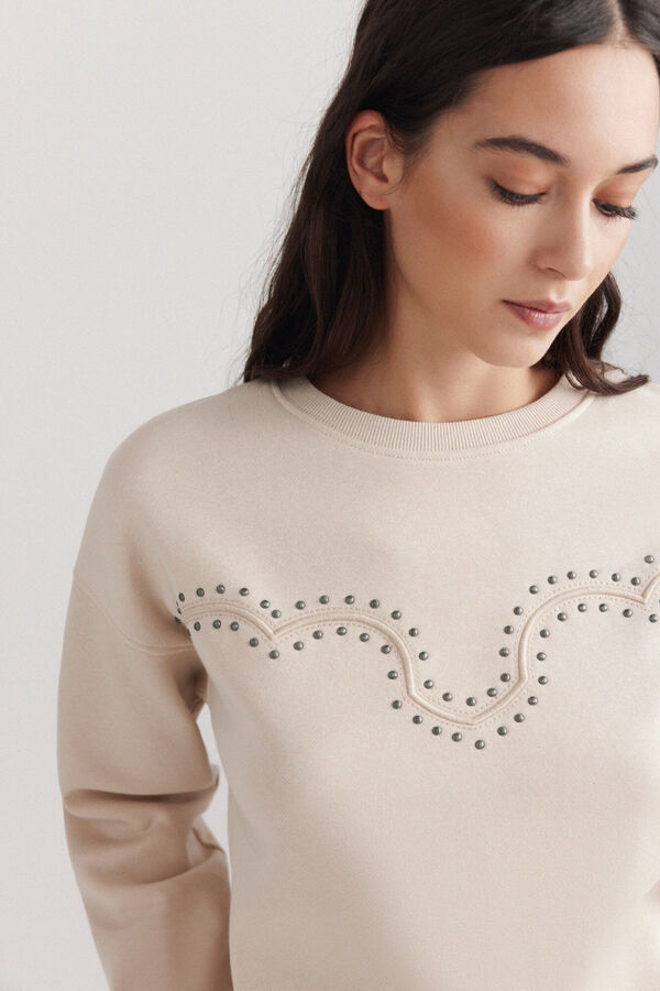 Springfield Studded sweatshirt nude