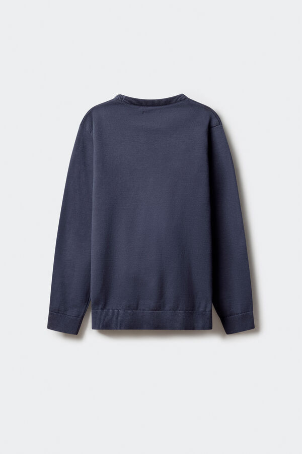 Springfield Kids Camisola básica com cotoveleiras para criança azul