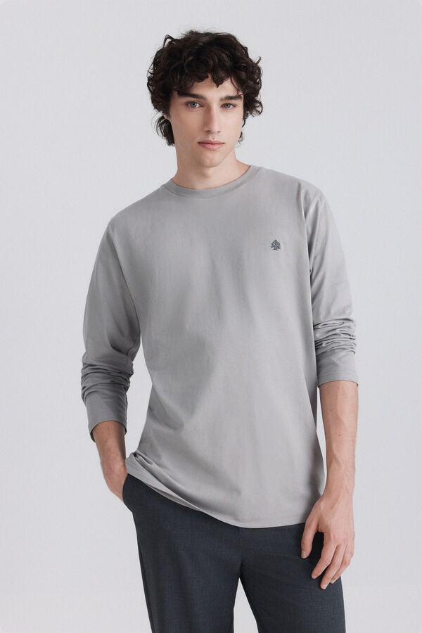 Springfield Soft long sleeve basic shirt grey