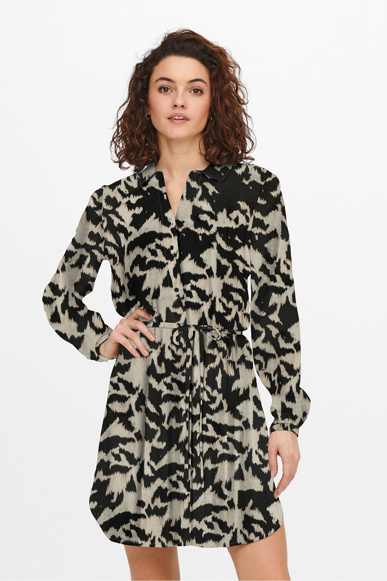 Only Vestido curto camiseiro