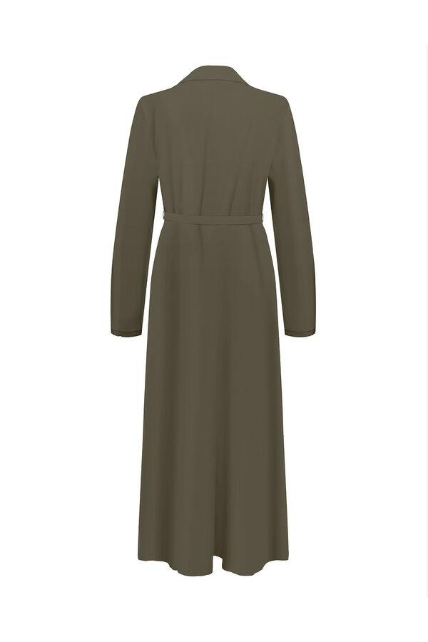 Only Vestido largo camisero kaki