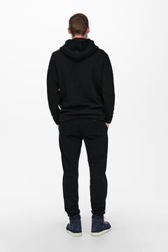 Springfield Textured hooded sweatshirt black