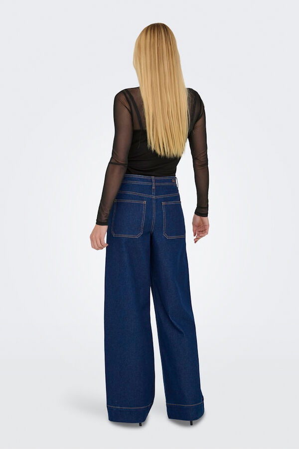 Only Halbtransparenter, enger Body Schwarz