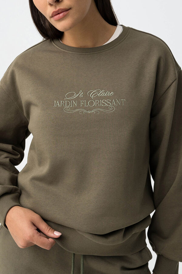Tiffosi Sweatshirt with Front Embroidered beige