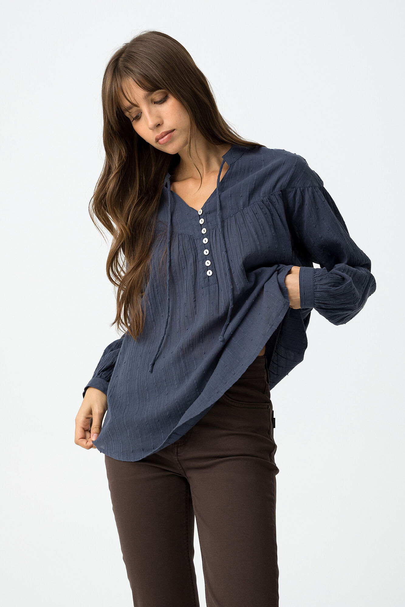 Tiffosi Blusa Texturizada Corte Relajado