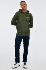 Inside T-shirt com capuz estampado verde