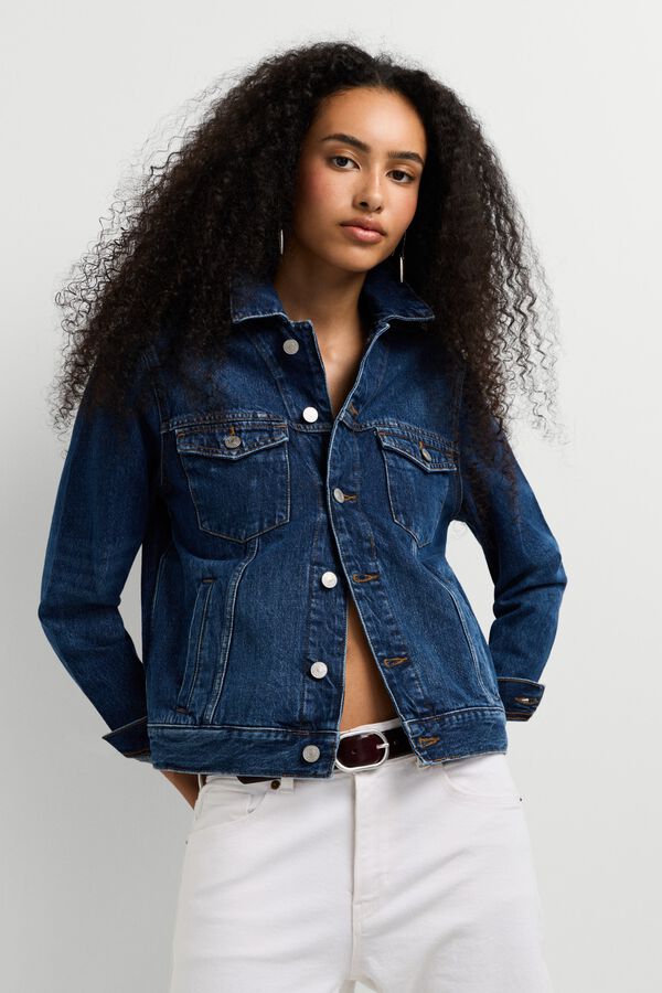 Pepe Jeans Blus&atilde;o trucker de ganga azul