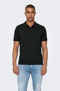 Springfield Essential cotton piqué polo shirt black