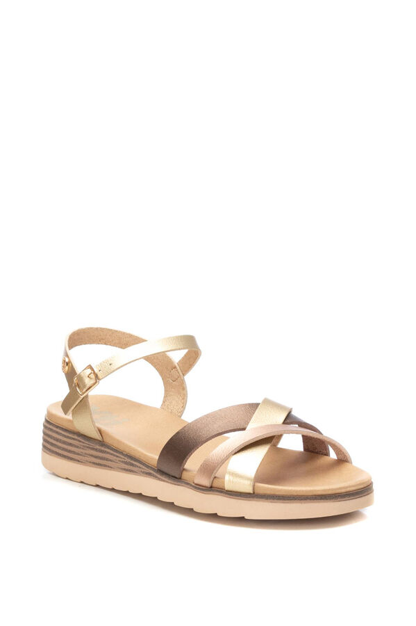 XTI Intertwined strap wedge sandal printed