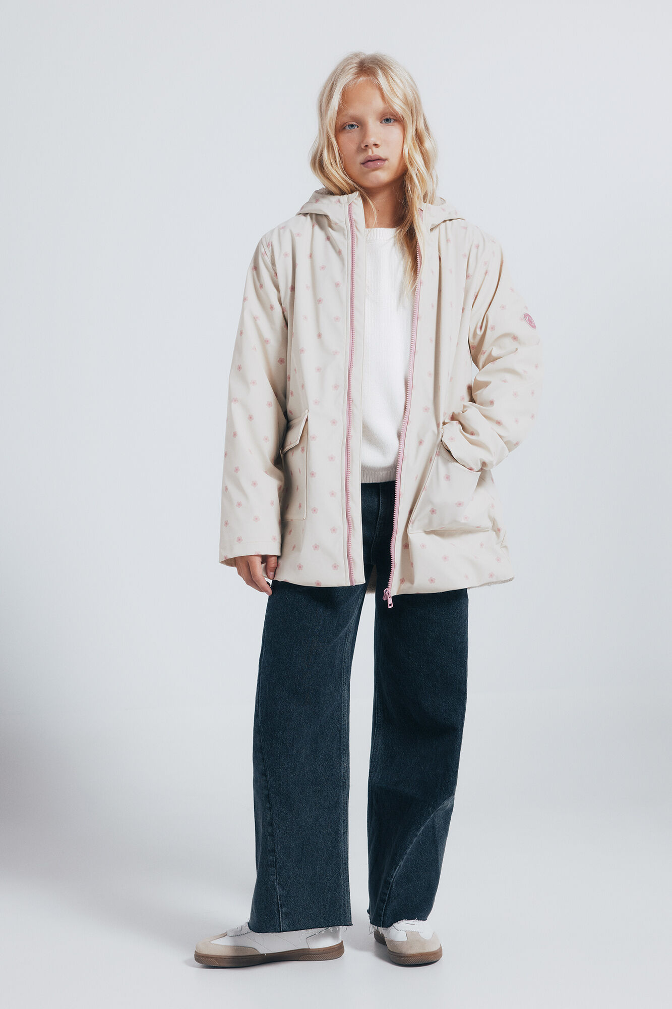 Springfield Kids Gumirana jakna sa tufnama za devojčice