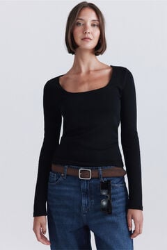 Springfield Cotton square neck T-shirt