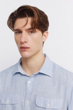 Springfield Camisa em linho e viscose com bolsos