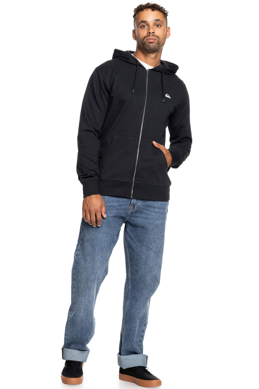 Basic Zip - Sudadera con capucha y cremallera para hombre