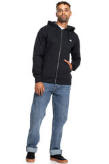 Quiksilver Basic Zip - Sudadera con capucha y cremallera para hombre negro
