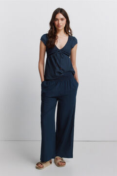 Springfield Pantalon large en coton