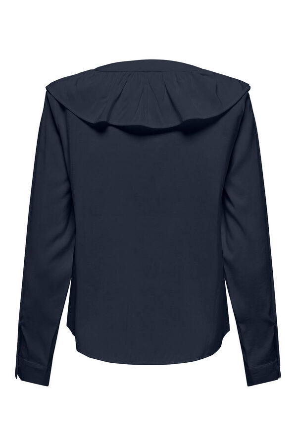 JDY long sleeve ruffle shirt Plava