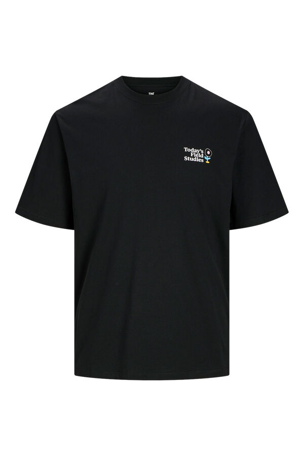 Springfield Loose fit printed t-shirt crna