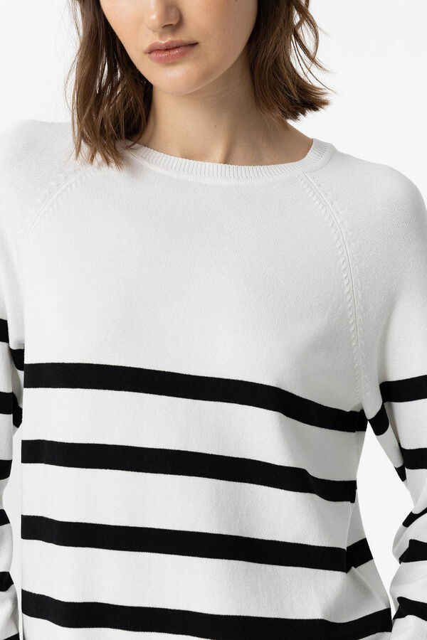 Springfield Striped jersey-knit jumper bijela