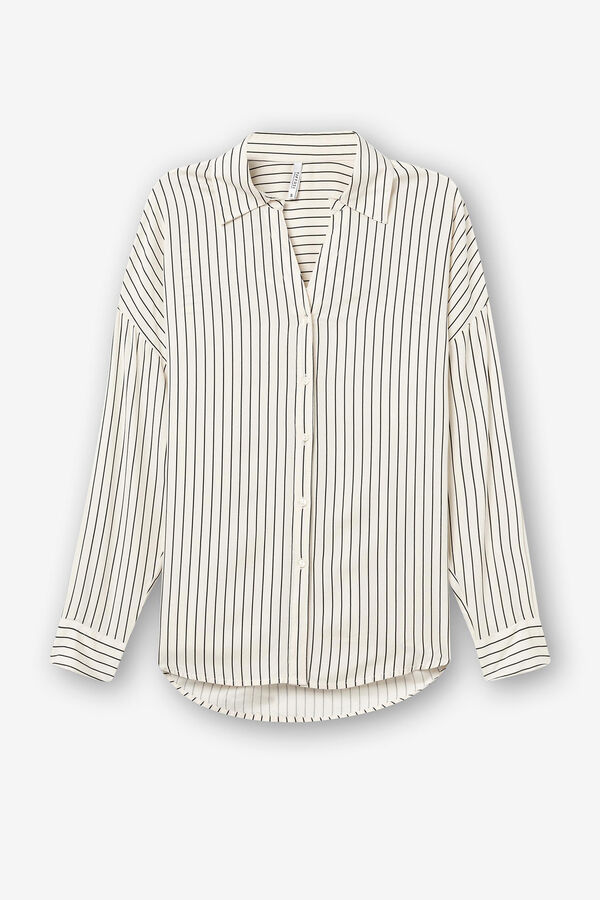 Springfield Striped oversize shirt white