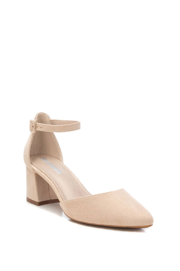 Refresh Suede shoes with wide heel nude