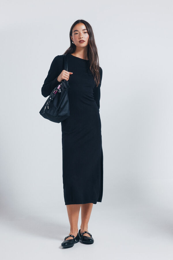 Springfield Jersey-knit midi dress black