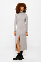 Springfield High Neck Jersey-Knit Midi Dress grey