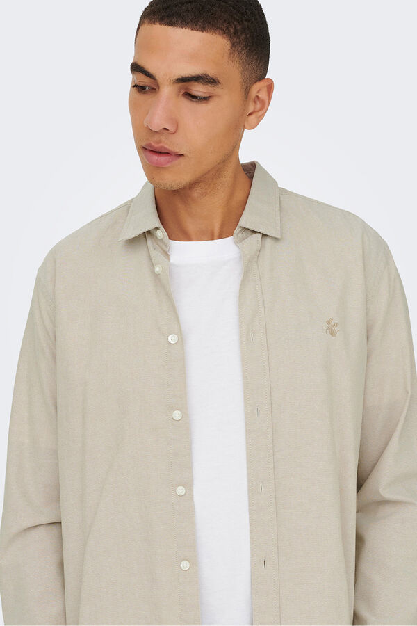 Only & Sons Lang&auml;rmeliges Hemd Grau