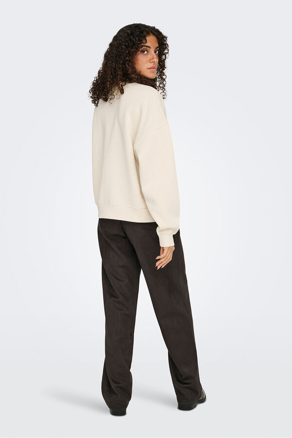 Only Sudadera detalle texto beige