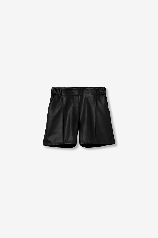 Tiffosi Young Shorts de pele sint&eacute;tico preto