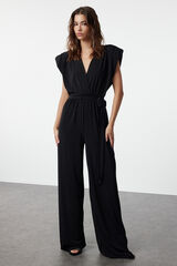 Trendyol Jersey-Knit jumpsuit noir