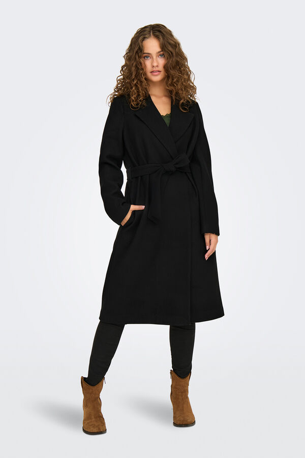 Only Long cloth coat black