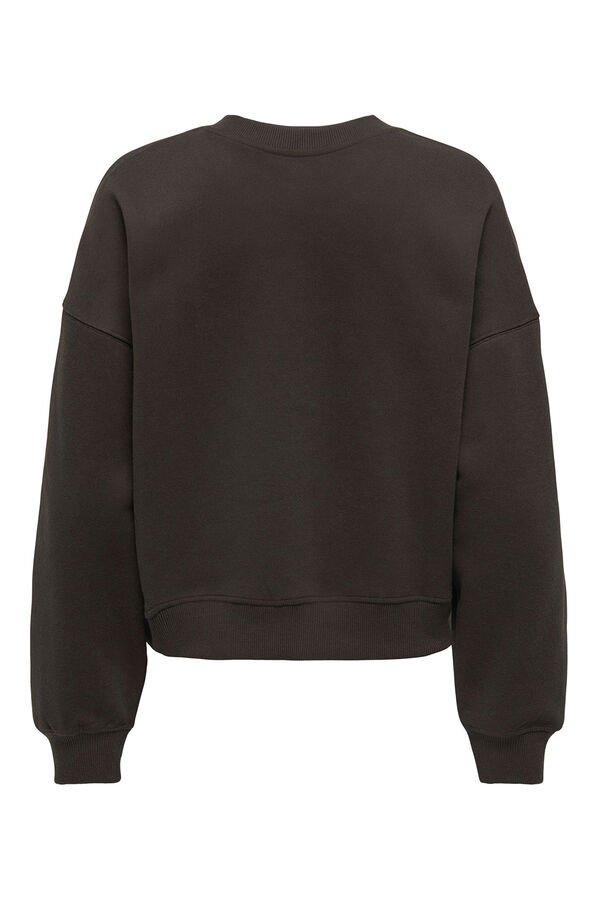 Only Sudadera detalle texto marrón