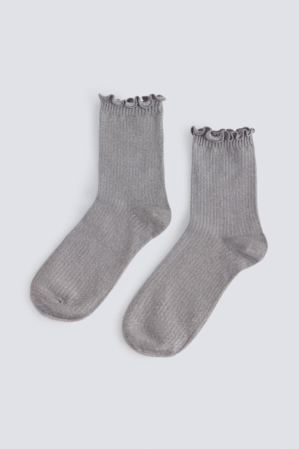 Springfield Lurex long socks grey