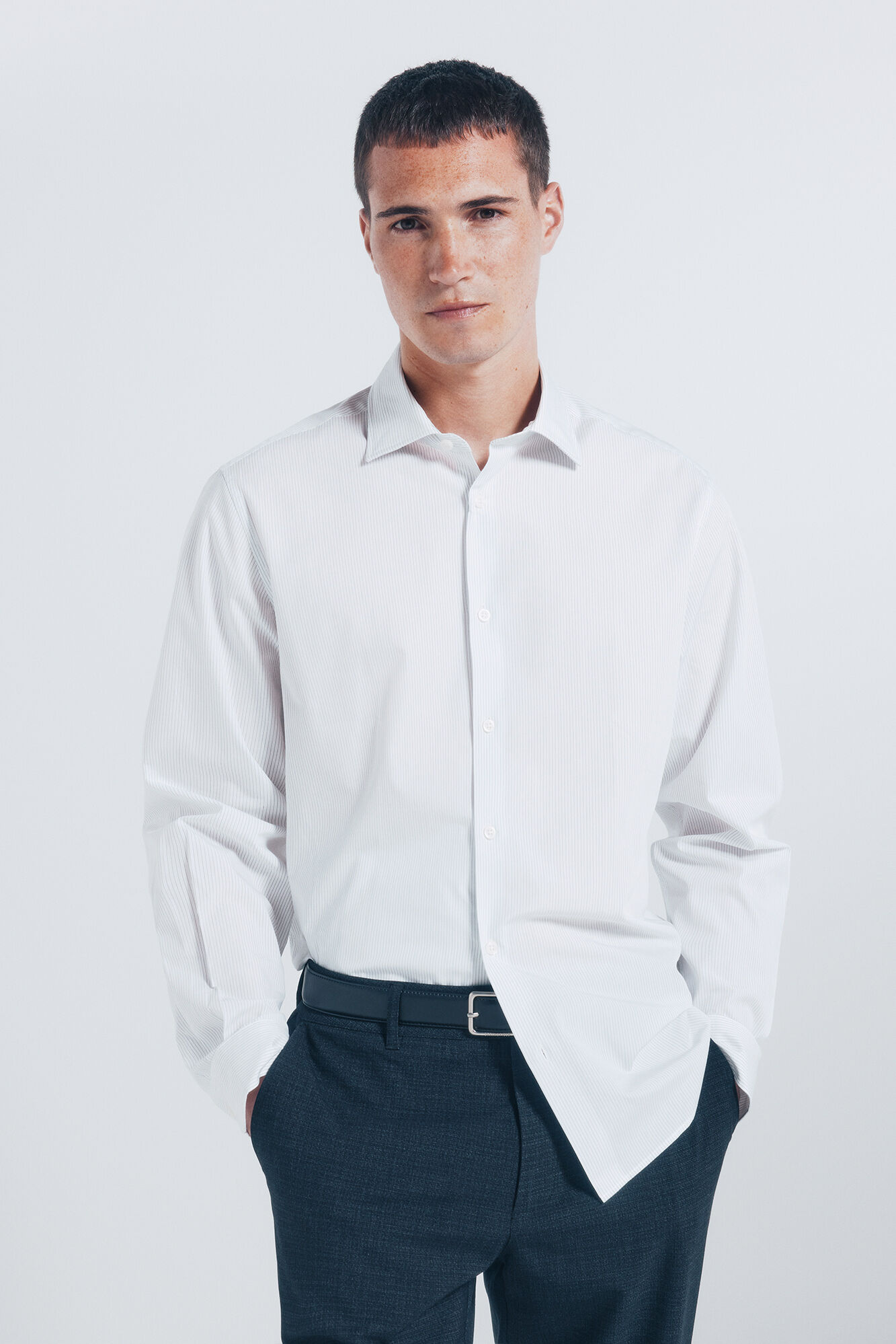 Springfield Striped poplin T-shirt