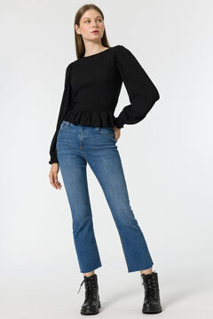 Springfield Megan Cropped Flare High Rise Jeans blue