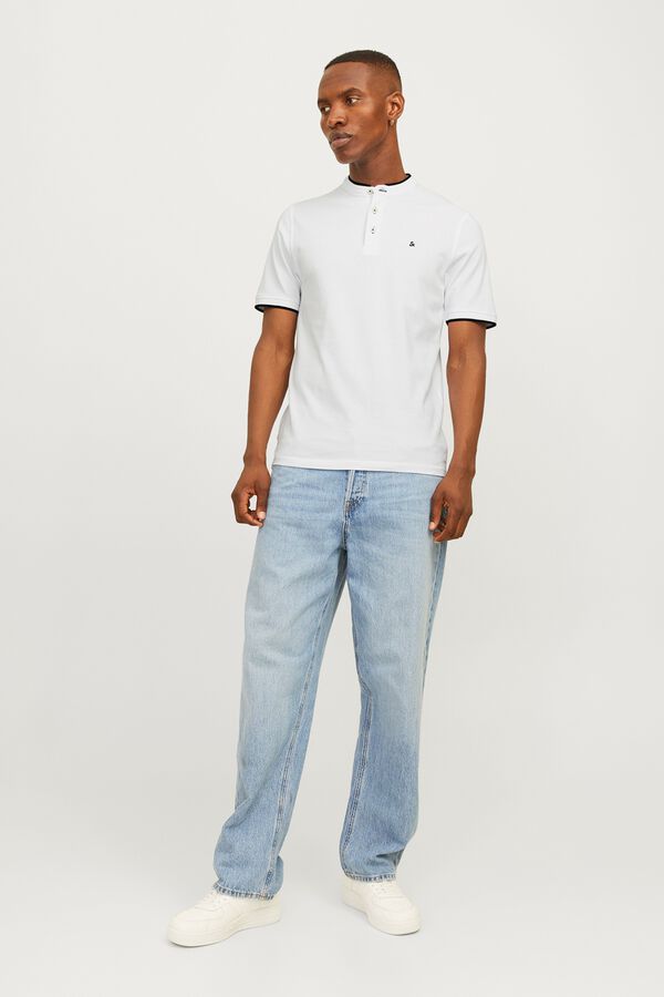 Jack & Jones Cotton slim fit polo shirt white