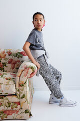 Springfield Kids Girls' zebra print balloon trousers grey