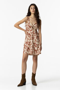 Springfield Cut-Out Dress with Tie brown