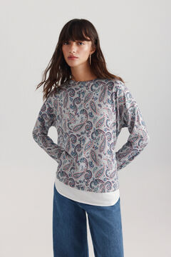 Springfield Printed two-material long sleeve T-shirt