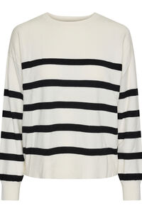 Pieces Pullover Streifen Rundhalsausschnitt