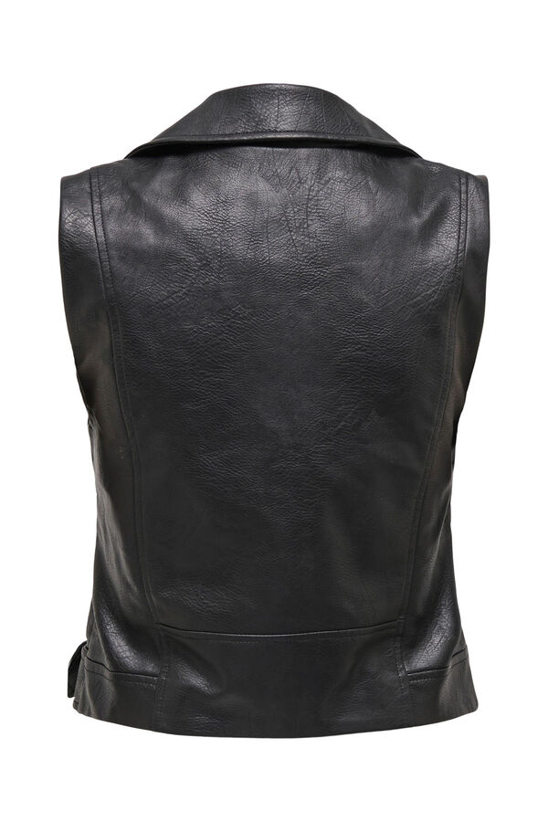 Springfield Faux leather gilet black