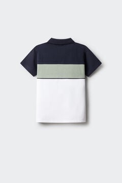 Springfield Kids Polo de menino em oxford de corte e costura