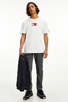 Springfield Camiseta de manga corta y cuello redondo con logo vintage blanco