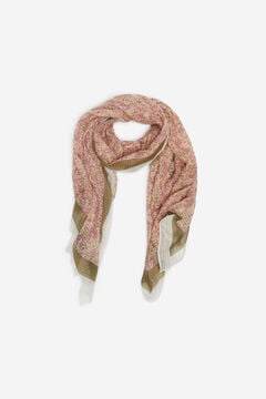 Springfield Floral scarf with border pink