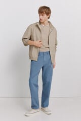 Springfield 5-pocket washed straight fit trousers blue