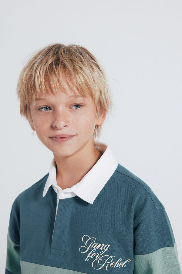 Springfield Kids Boy's long sleeve polo shirt Zelena