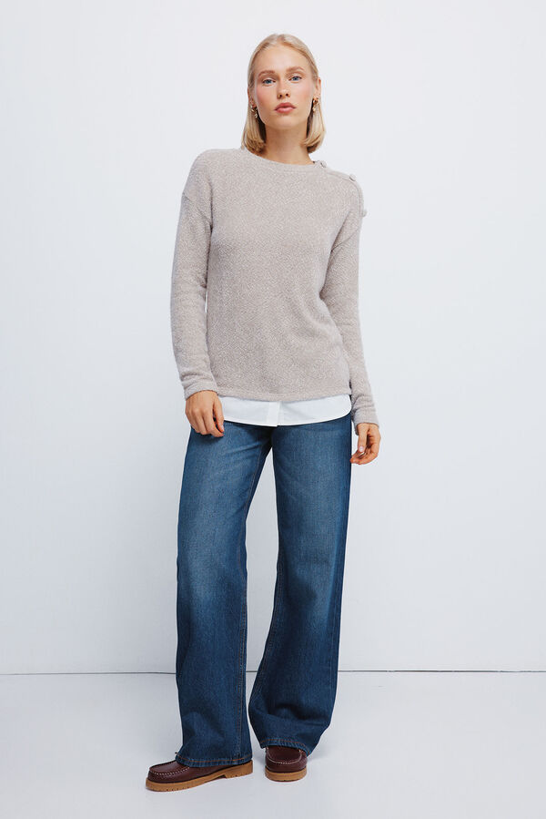 Springfield Combined chenille jumper nude