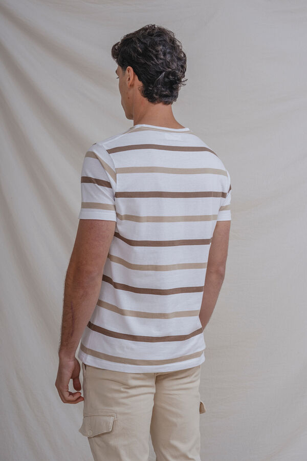 Celopman Gestreiftes T-Shirt Wei&szlig;