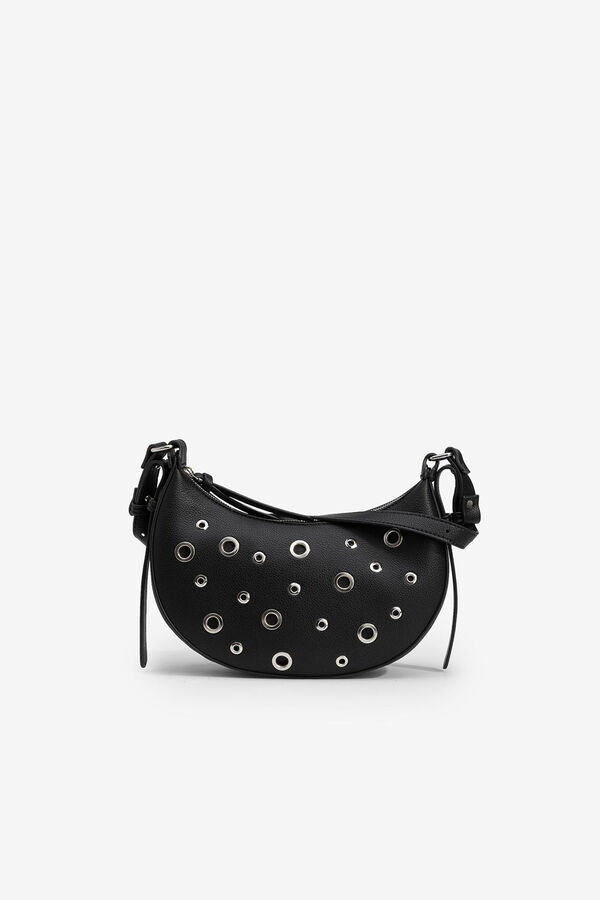 Tiffosi Baguette Handbag, bag with Eyelets Crna